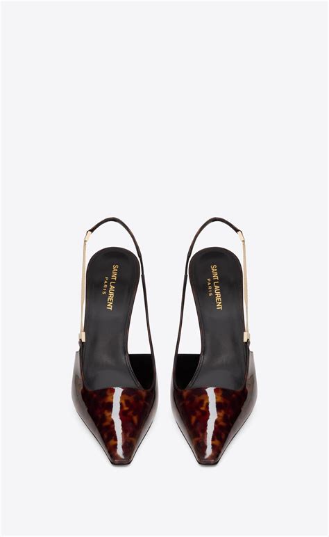 BLAKE slingback pumps in in tortoiseshell patent leather 